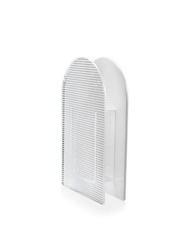 iPLEX Design - Arko Vaso Bianco in plexiglass - Trasparente/bianco - 14,5x25x4,5 cm