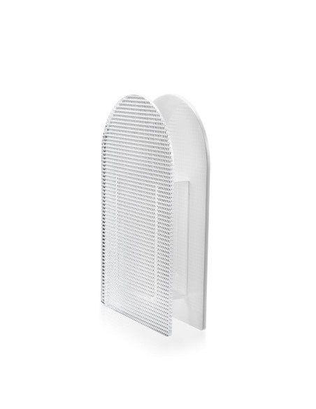iPLEX Design - Arko Vaso Bianco in plexiglass - Trasparente/bianco - 14,5x25x4,5 cm