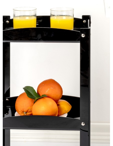 iPLEX Design - Serving Carrello Nero in plexiglass - 31,5x74x23,5 cm