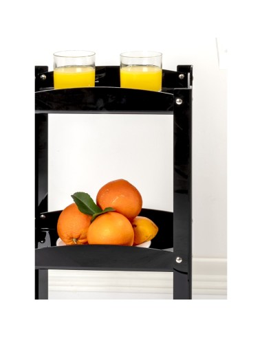 iPLEX Design - Serving Carrello Nero in plexiglass - 31,5x74x23,5 cm