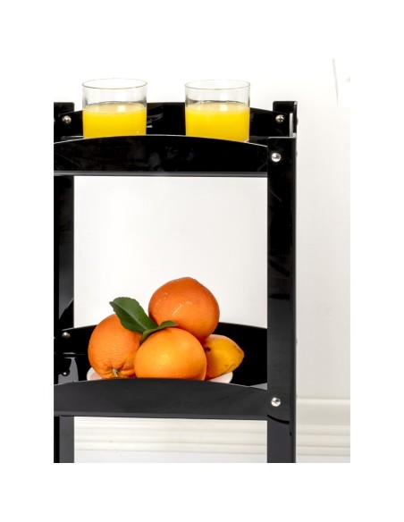 iPLEX Design - Serving Carrello Nero in plexiglass - 31,5x74x23,5 cm