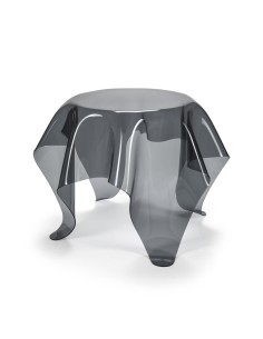 iPLEX Design - Drappeggi tavolo tondo basso fumè Trasparente L..45 - 60x45x60 cm