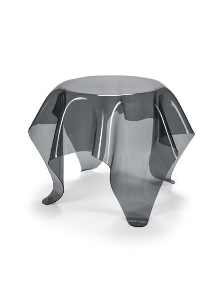 iPLEX Design - Drappeggi tavolo tondo basso fumè Trasparente L..45 - 60x45x60 cm