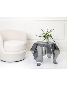 iPLEX Design - Drappeggi tavolo tondo basso fumè Trasparente L..45 - 60x45x60 cm 2