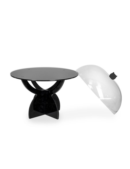 iPLEX Design - Serving Alzata Small Nero in plexiglass - 27x29x27 cm