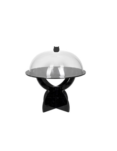 iPLEX Design - Serving Alzata Small Nero in plexiglass - 27x29x27 cm