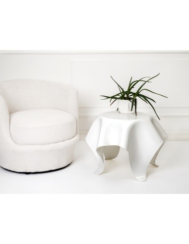 iPLEX Design - Drappeggi tavolo tondo basso bianco L..45 - 60x45x60 cm