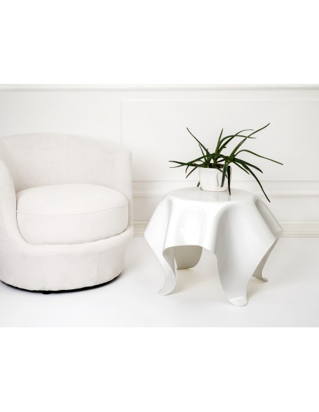 iPLEX Design - Drappeggi tavolo tondo basso bianco L..45 - 60x45x60 cm