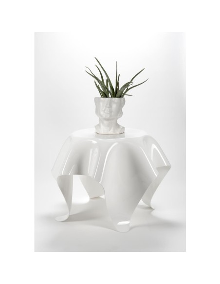 iPLEX Design - Drappeggi tavolo tondo basso bianco L..45 - 60x45x60 cm