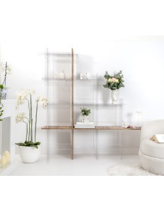 iPLEX Design - Etra Libreria Rovere in plexiglass/legno - Trasparente/legno rovere - 180x180x30,5 cm 2