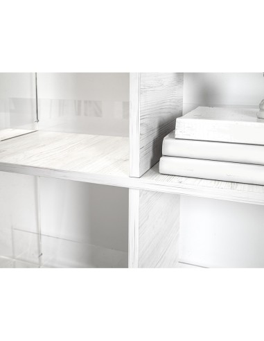 iPLEX Design - Cielo Libreria Bianco in plexiglass/legno - Trasparente/legno bianco - 180x180x30,5 cm