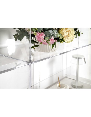 iPLEX Design - Cielo Libreria Bianco in plexiglass/legno - Trasparente/legno bianco - 180x180x30,5 cm