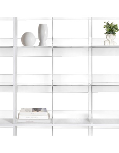 iPLEX Design - Cielo Libreria Bianco in plexiglass/legno - Trasparente/legno bianco - 180x180x30,5 cm