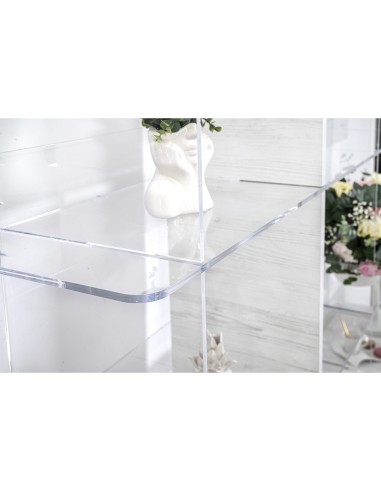iPLEX Design - Cielo Libreria Bianco in plexiglass/legno - Trasparente/legno bianco - 180x180x30,5 cm
