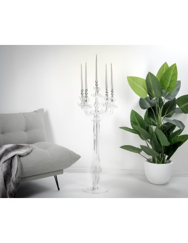 iPLEX Design - ""LUMIERE"" Candelabro Trasparente - 56x120x56 cm