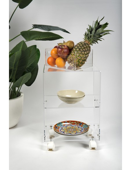 iPLEX Design - ""OBVIOUS"" Carrello Trasparente - 39,5x51x30 cm