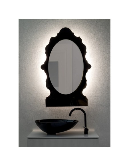 iPLEX Design - Lady B Specchio Nero in plexiglass - 65x100x18 cm
