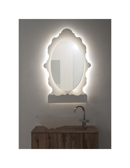 iPLEX Design - Lady B Specchio Bianco in plexiglass - 65x100x18 cm