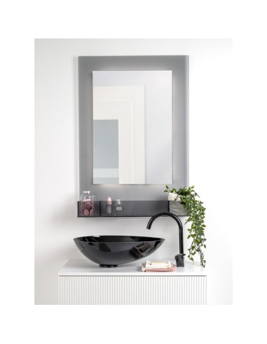iPLEX Design - Lady T Specchio Fume' Verticale in plexiglass - grigio fumè - 68x100x18 cm