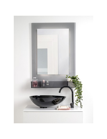 iPLEX Design - Lady T Specchio Fume' Verticale in plexiglass - grigio fumè - 68x100x18 cm