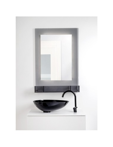 iPLEX Design - Lady T Specchio Fume' Verticale in plexiglass - grigio fumè - 68x100x18 cm