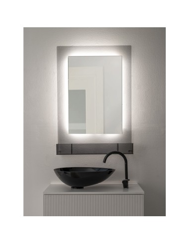 iPLEX Design - Lady T Specchio Fume' Verticale in plexiglass - grigio fumè - 68x100x18 cm