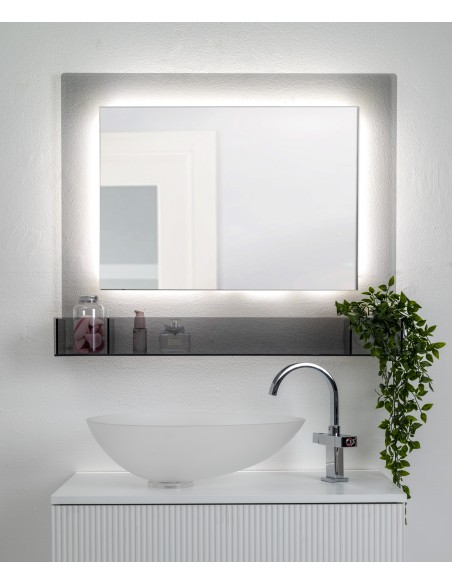 iPLEX Design - Lady T Specchio Fume' Orizzontale in plexiglass - grigio fumè - 100x68x18 cm