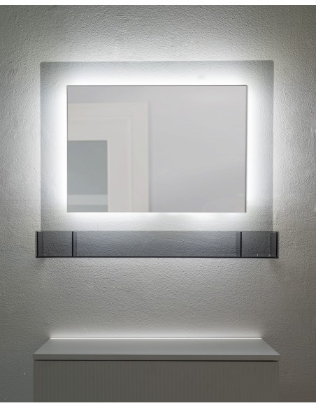 iPLEX Design - Lady T Specchio Fume' Orizzontale in plexiglass - grigio fumè - 100x68x18 cm