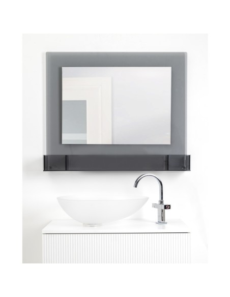 iPLEX Design - Lady T Specchio Fume' Orizzontale in plexiglass - grigio fumè - 100x68x18 cm