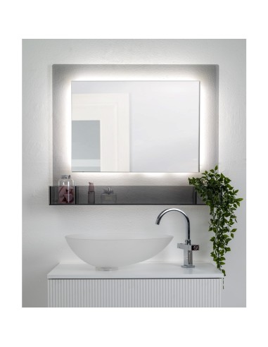iPLEX Design - Lady T Specchio Fume' Orizzontale in plexiglass - grigio fumè - 100x68x18 cm