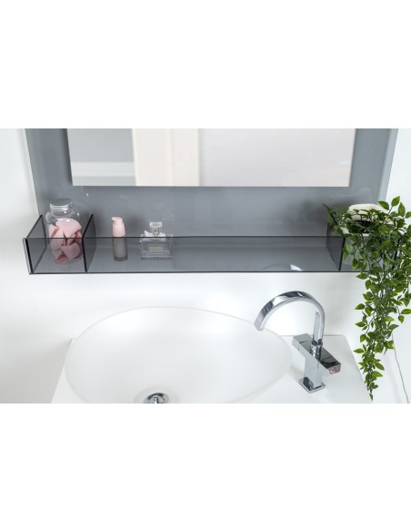 iPLEX Design - Lady T Specchio Fume' Orizzontale in plexiglass - grigio fumè - 100x68x18 cm
