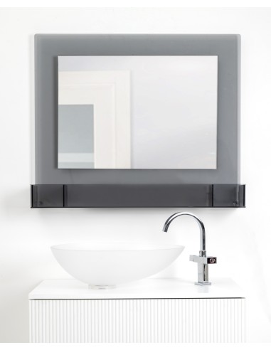 iPLEX Design - Lady T Specchio Fume' Orizzontale in plexiglass - grigio fumè - 100x68x18 cm