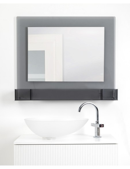 iPLEX Design - Lady T Specchio Fume' Orizzontale in plexiglass - grigio fumè - 100x68x18 cm