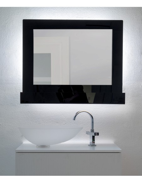 iPLEX Design - Lady T Specchio Nero Orizzontale in plexiglass - 100x68x18 cm