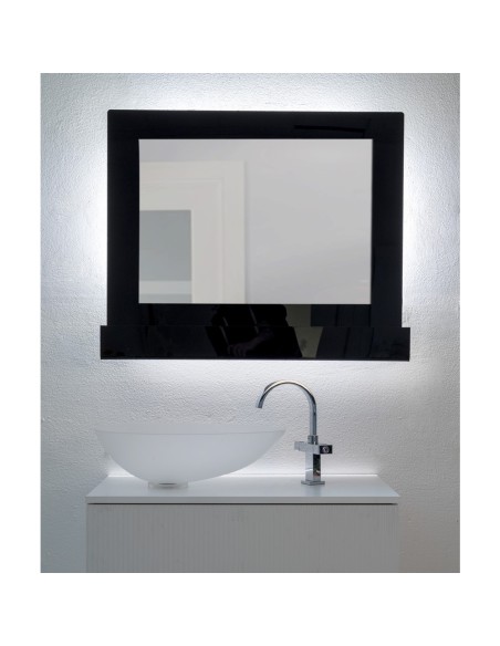 iPLEX Design - Lady T Specchio Nero Orizzontale in plexiglass - 100x68x18 cm