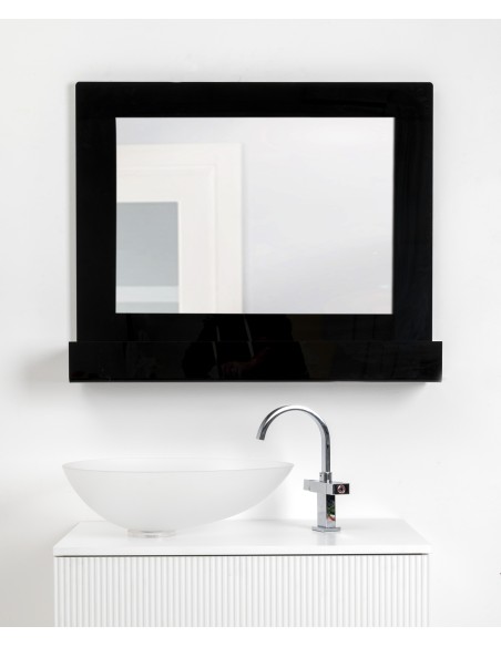 iPLEX Design - Lady T Specchio Nero Orizzontale in plexiglass - 100x68x18 cm