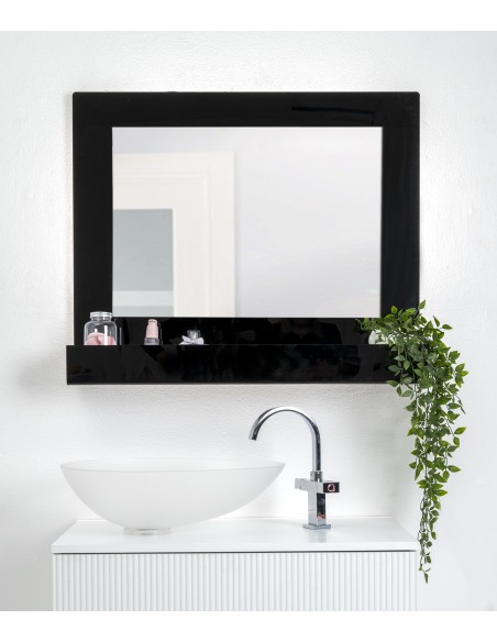 iPLEX Design - Lady T Specchio Nero Orizzontale in plexiglass - 100x68x18 cm