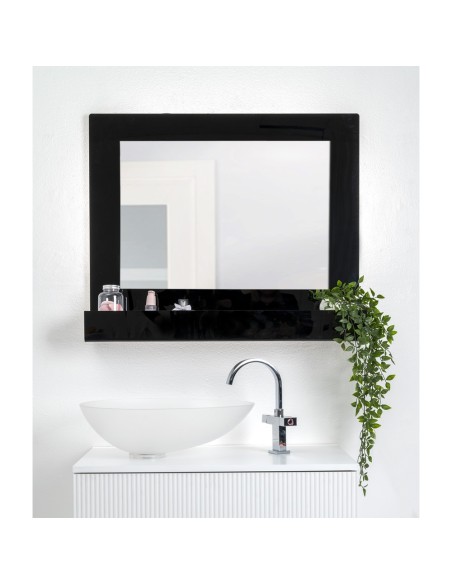 iPLEX Design - Lady T Specchio Nero Orizzontale in plexiglass - 100x68x18 cm
