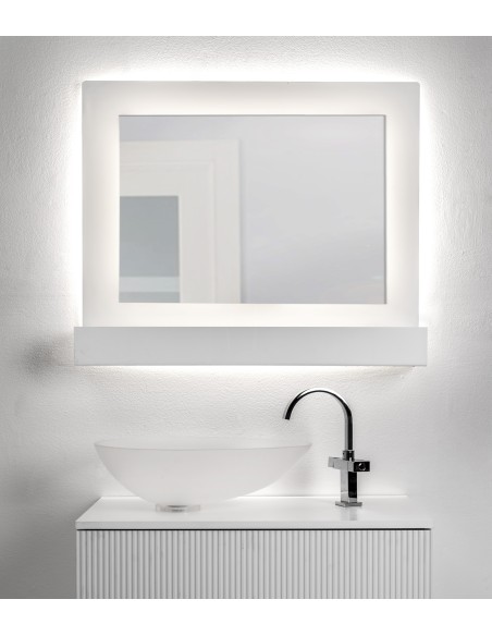 iPLEX Design - Lady T Specchio Bianco Orizzontale in plexiglass - 100x68x18 cm