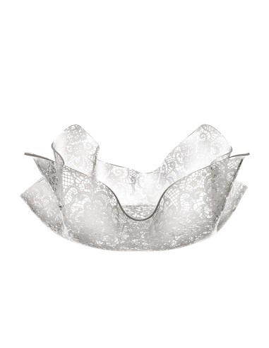 iPLEX Design - Drappeggi Centrotavola Grande Pizzo in plexiglass - Trasparente - 50x17,5x50 cm