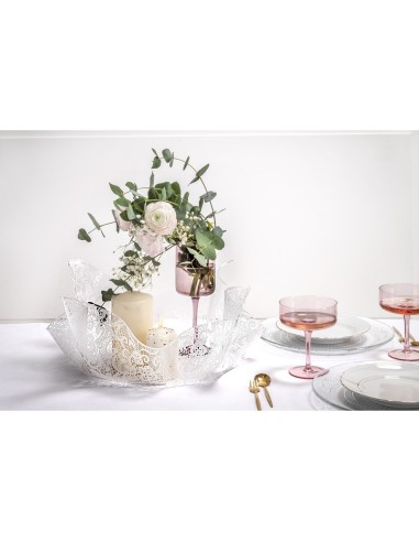 iPLEX Design - Drappeggi Centrotavola Grande Pizzo in plexiglass - Trasparente - 50x17,5x50 cm