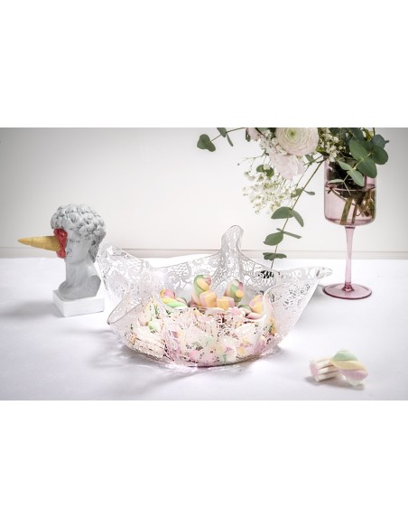 iPLEX Design - Drappeggi Centrotavola Grande Pizzo in plexiglass - Trasparente - 50x17,5x50 cm