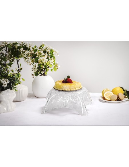 iPLEX Design - Drappeggi Centrotavola Medio Pizzo in plexiglass - Trasparente - 32,5x11,5x32,5 cm
