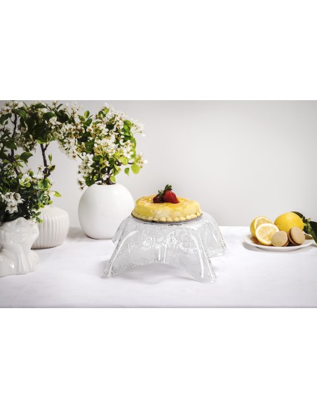 iPLEX Design - Drappeggi Centrotavola Medio Pizzo in plexiglass - Trasparente - 32,5x11,5x32,5 cm