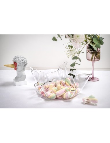 iPLEX Design - Drappeggi Centrotavola Grande Trasp in plexiglass - Trasparente - 50x17,5x50 cm