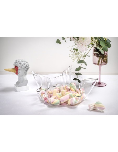 iPLEX Design - Drappeggi Centrotavola Grande Trasp in plexiglass - Trasparente - 50x17,5x50 cm