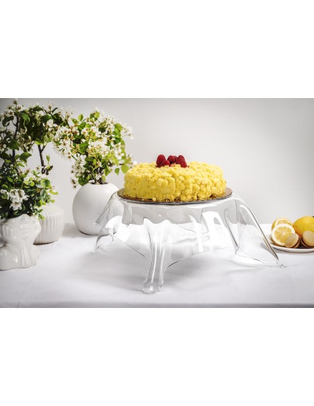 iPLEX Design - Drappeggi Centrotavola Grande Trasp in plexiglass - Trasparente - 50x17,5x50 cm