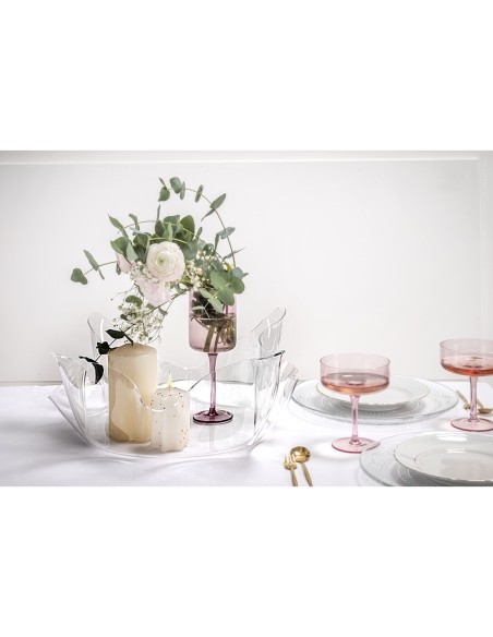 iPLEX Design - Drappeggi Centrotavola Grande Trasp in plexiglass - Trasparente - 50x17,5x50 cm