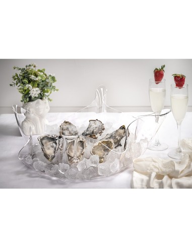 iPLEX Design - Drappeggi Centrotavola Grande Trasp in plexiglass - Trasparente - 50x17,5x50 cm