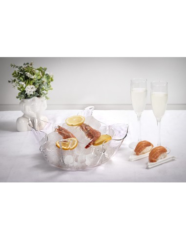 iPLEX Design - Drappeggi Centrotavola Medio Trasp in plexiglass - Trasparente - 32,5x11,5x32,5 cm